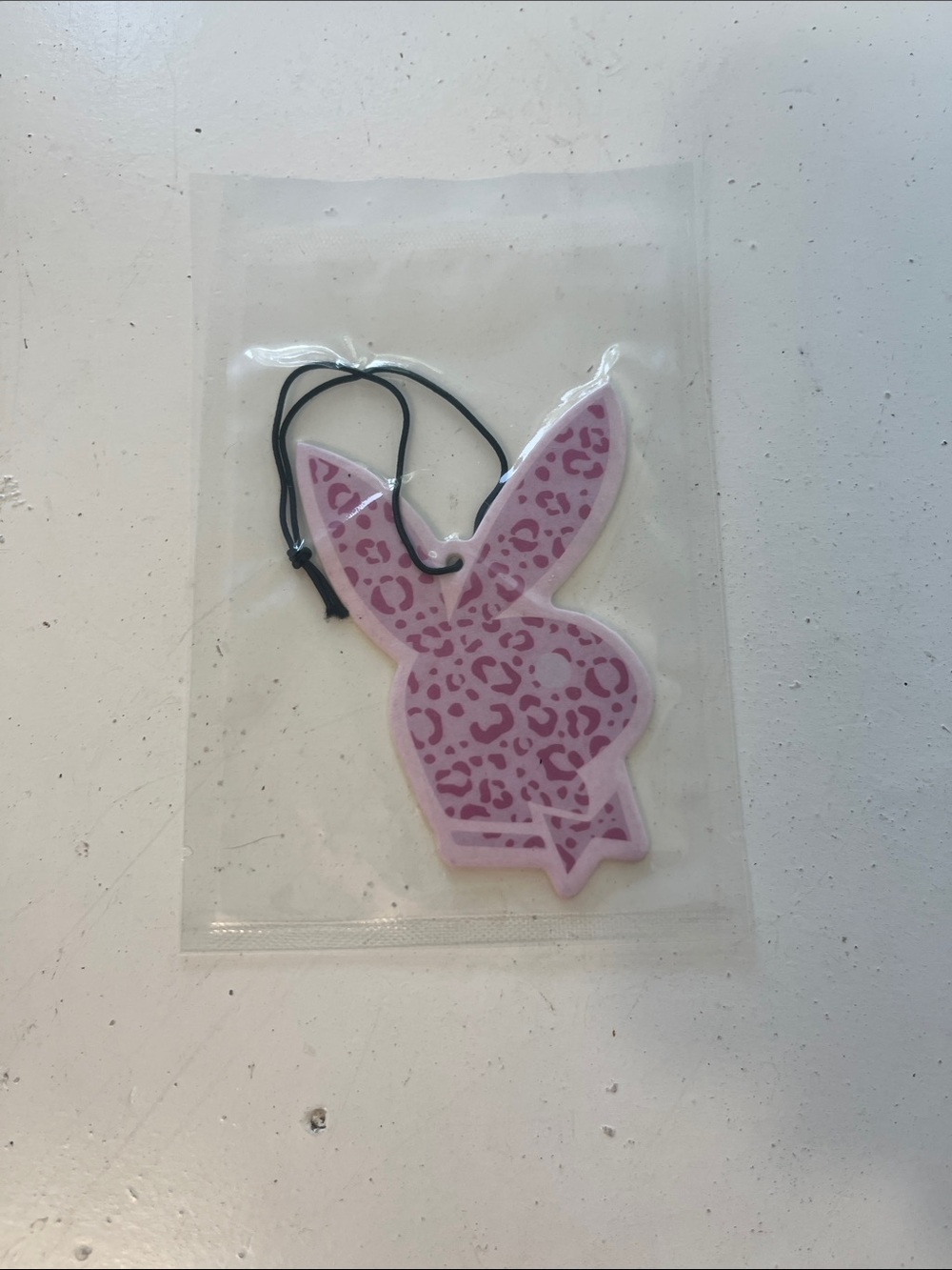 Purple Leopard Print Playboy Bunny Car Air Freshner Rearview Mirror Hanger